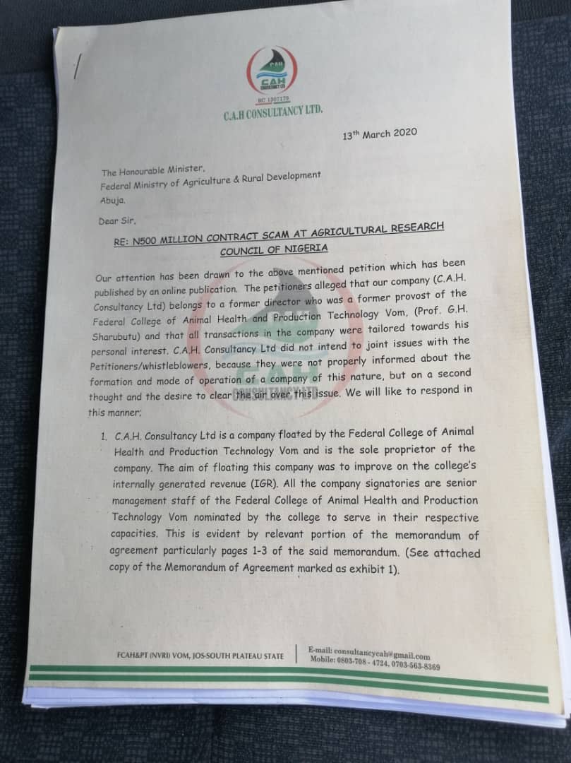 CAH Consultancy LTD Dismisses Groups Petition Against ex Provost Prof Sharubutu