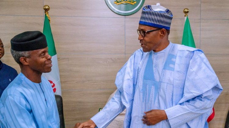 President Buhari with Vice President Yemi Osinbajo at APC NEC meeting