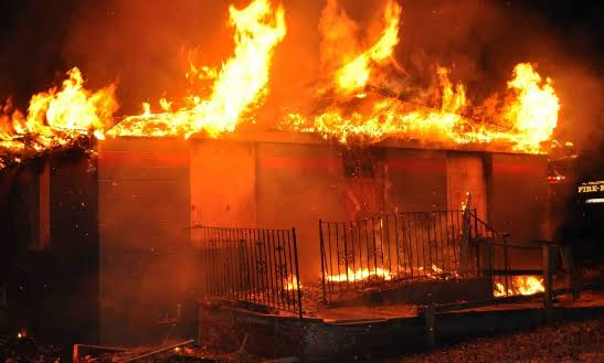 Inferno razed Oba market in Benin city, Edo State.