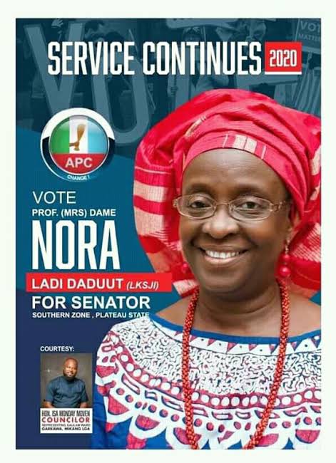 JUST IN: PROF NORA DADUUT PROJECTED TO WIN PLATEAU SOUTH APC PRIMARIES