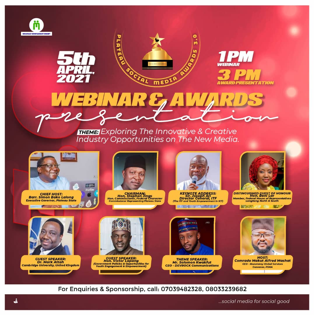 Plateau Social Media Awards 3.0: Organizers Release Details of Activities for the Event