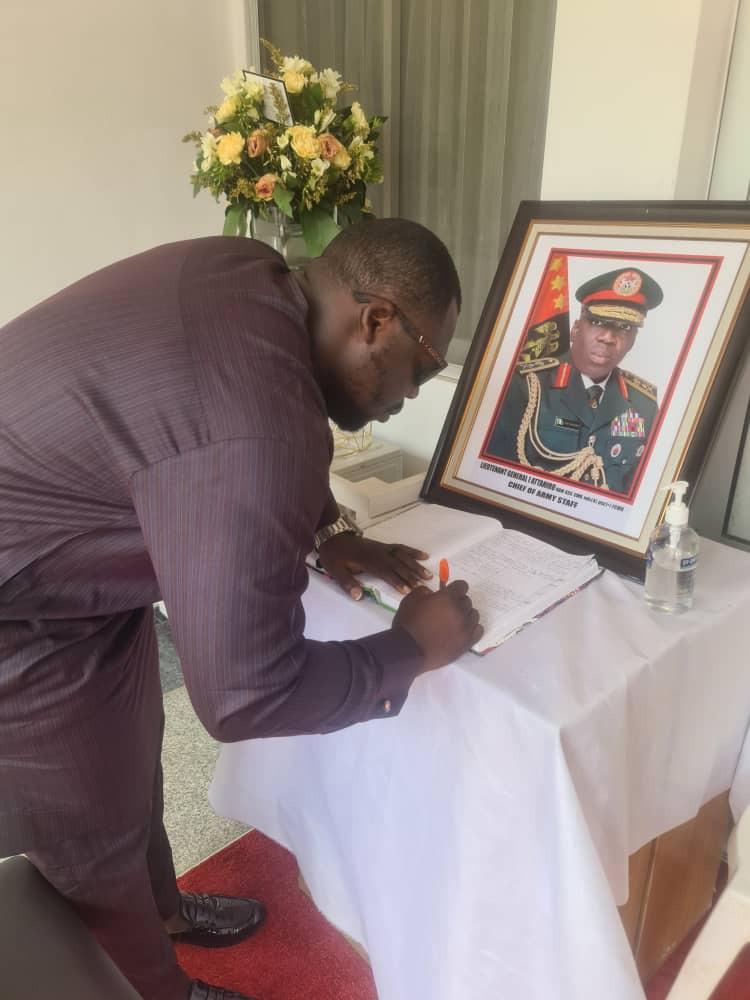 HON. ZIPHION REGISTERS CONDOLENCES AT THE RESIDENCE OF LATE COAS, LT GENERAL ATTAHIRU