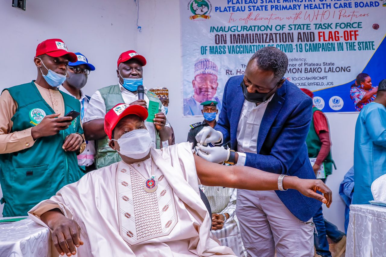 Gov. Lalong of Plateau State Inaugurates Task Force on Vaccination; Flags Off Mass COVID-19 Vaccination