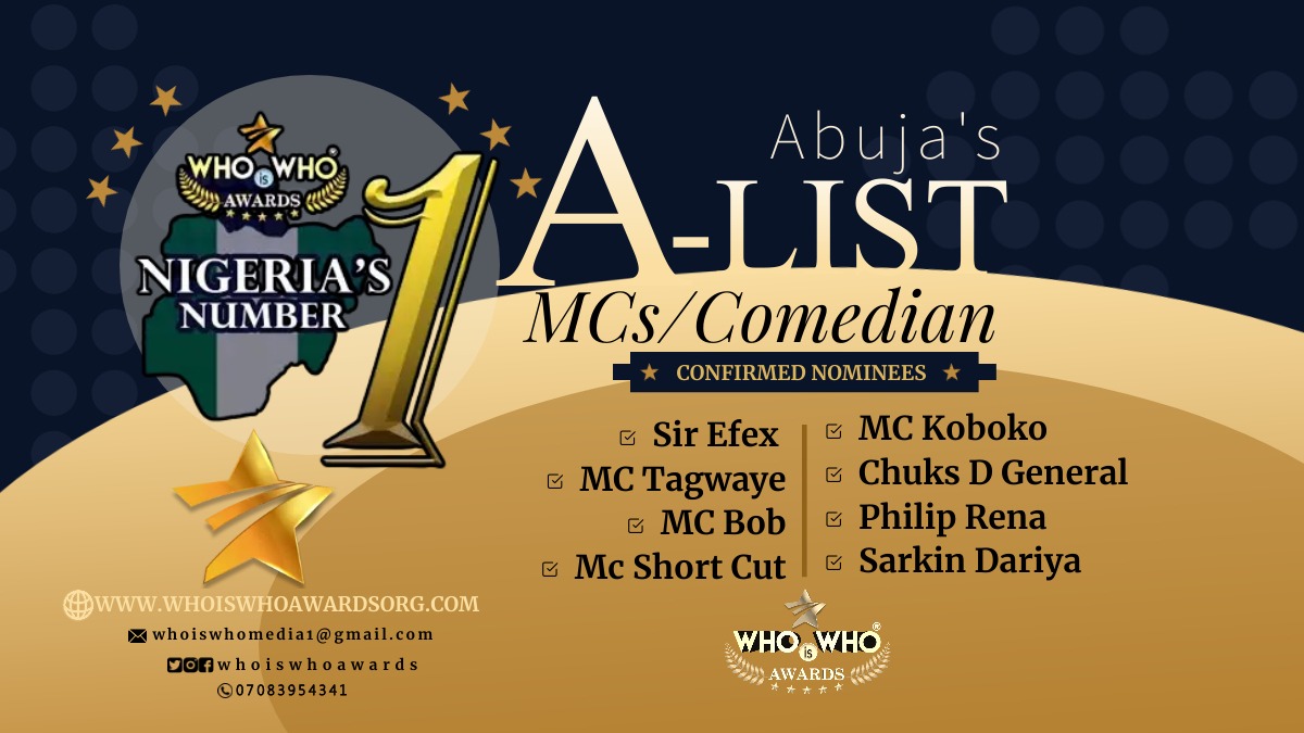 EXCLUSIVE: Check Out A-List Abuja MC’s/Comedians Revealed by ‘WHO is WHO Awards