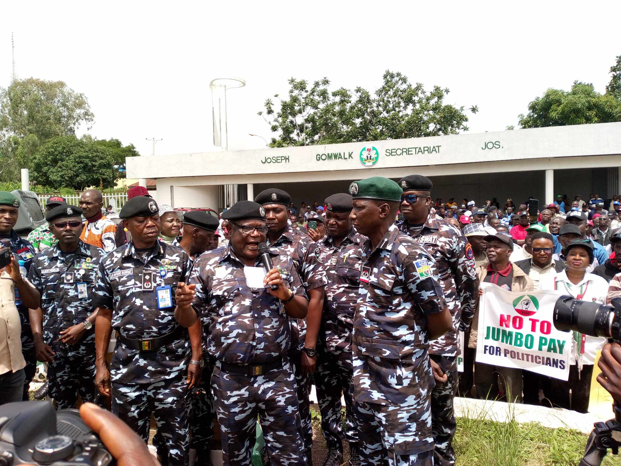 NLC/TUC Mass Protest: Plateau Police Commissioner Lauds Organized Labour for Peaceful Conduct