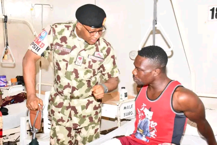 Maj. Gen. AE Abubakar Visits Wounded in Action Soldiers on Operation Hakorin Damisa IV, Conveys COAS Assurance of Adequate Medical Treatment