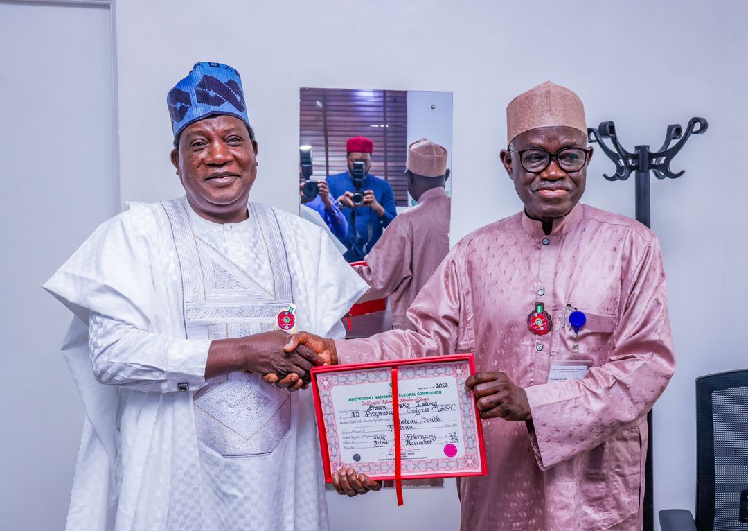 Labour Minister, Barr. Lalong Receives Certificate of Return as Senator-elect Plateau South