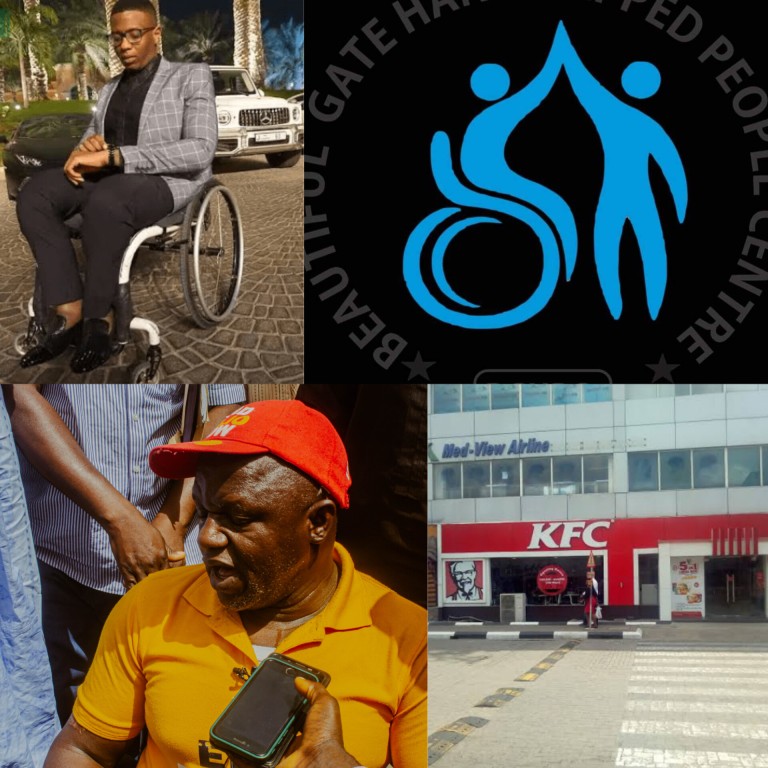 Beautiful Gate Handicapped People’s Center Jos Condemns KFC Restaurant Murtala Muhammed Airport Branch for Deying Gbenga Daniel’s Son Services because of Disability
