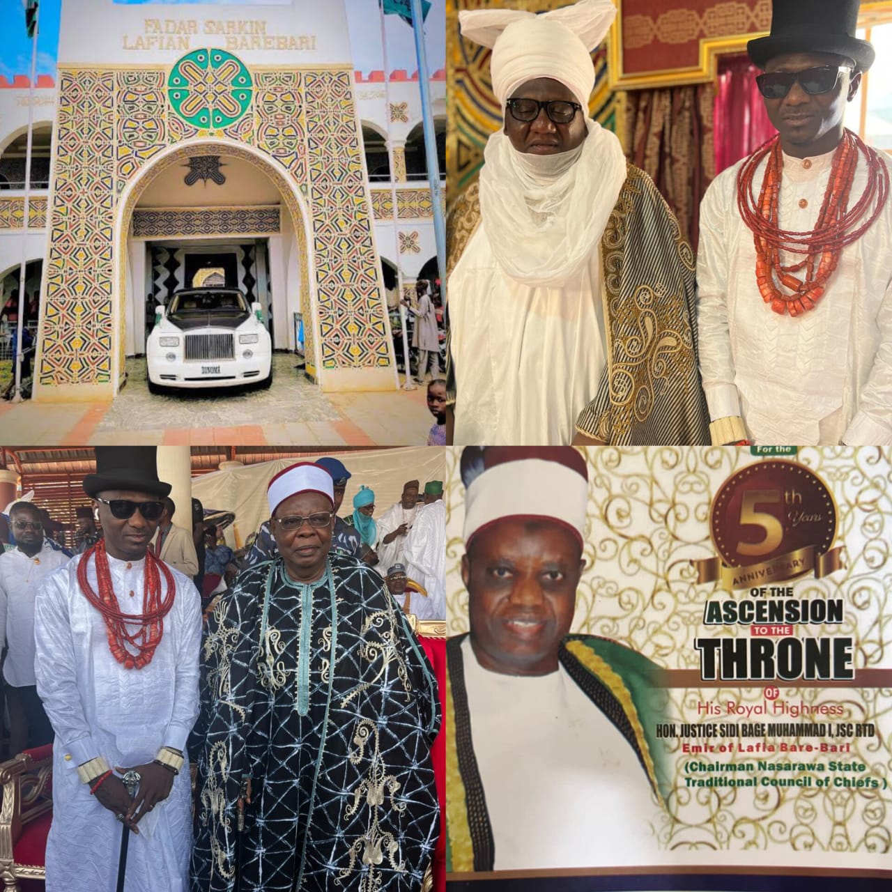 5th Year Anniversary of the Ascension on the Throne: The Emir of Lafiya Bare Bari HRH Hon Justice Sidi Bage Muhammad I JSC RTD receives HRH Dr Selky Kile Torughedi in Lafiya