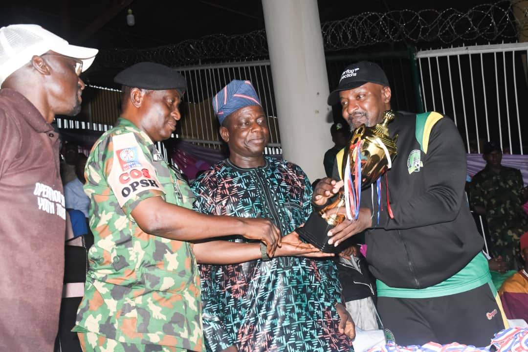 Gen. Abubakar Charges Youths to Engage in Productive Ventures, Present Trophy to Winner of Operation Safe Haven Football Tournament
