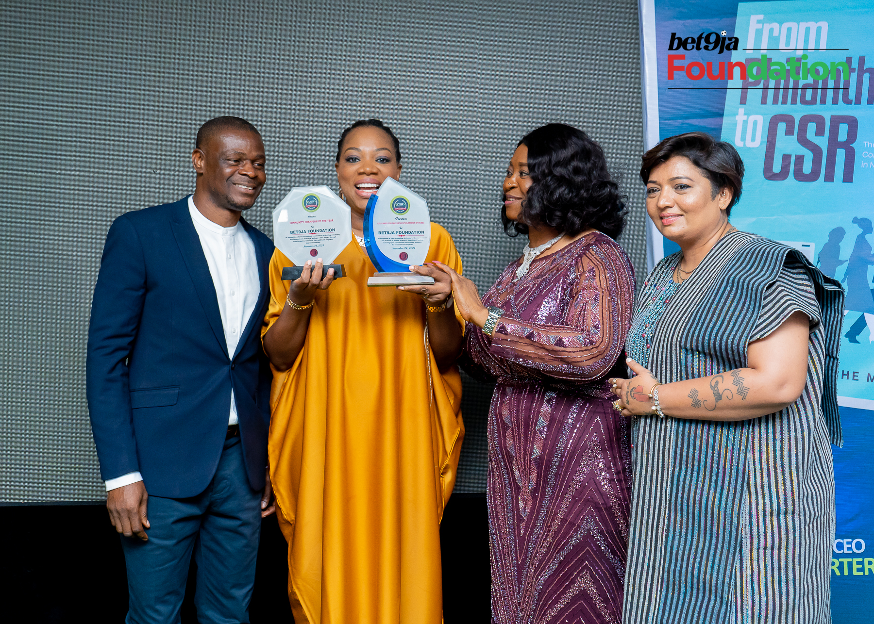 Double Triumph for Bet9ja Foundation at CSR Reporters Awards Night.