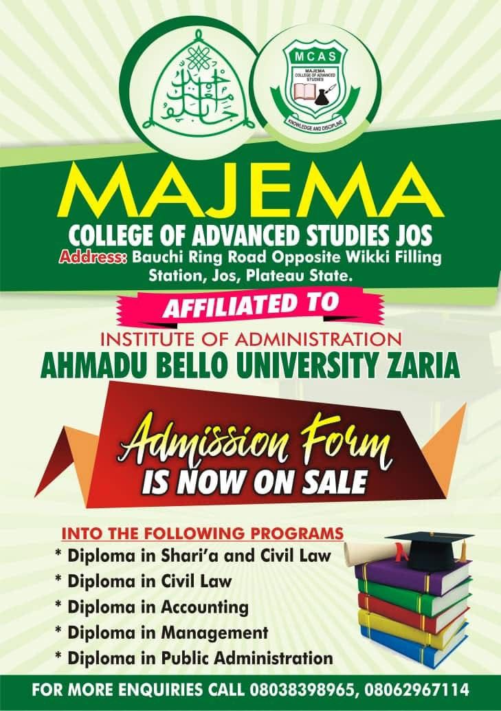 Majema College of Advanced Studies Jos Begins Sale of Admission Forms