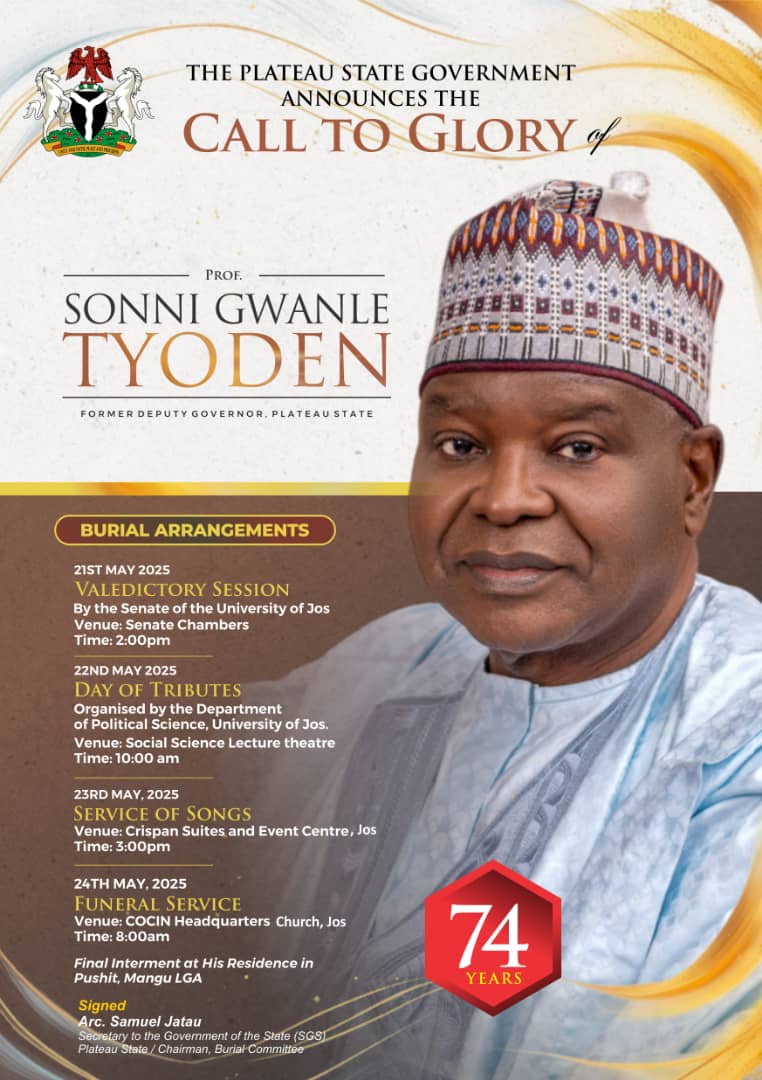 Ex-Plateau Deputy Governor Professor Tyoden for Burial in Mangu 24th May